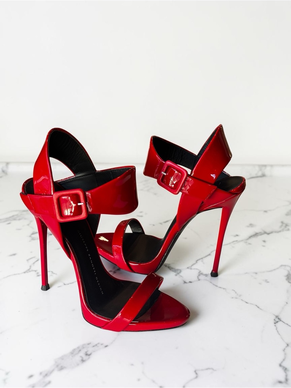 LIMITED EDITION Giuseppe Zanotti Red Patent Leather High Heel Sandals - Picture 3 of 6